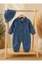 Unisex Kids Baby Jeans (Jeans) Patterned Jumpsuit with Hat (6/9/12/18) Months - 4