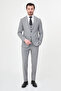 Striped Slim Fit Mono Collar Classic Men's Suit Gray - 45473.26Y - 3