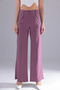 Women's Wide Leg Flowy Fabric Palazzo Trousers Dusty Rose - 5