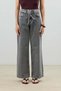 Light Gray Tie-Up Wide Leg Women's Jeans