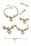 Women's Gold Color Heart Figured Chain Detailed Steel Bracelet - 2