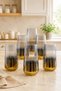 Hayat Series 480 ml Gold Titanium Coated Glass Water Cup Set 6 Pieces Modern Stylish Glass Set