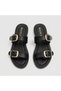 (Bianca) Buckle Detailed Daily Women's Slippers Black - 3