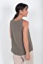 Women's V-Neck Ribbed Italian Cotton Lyocell Blouse - 4