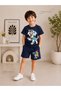 Summer Hat Dog 1982 Printed Navy Blue Shorts for Girls and Boys, Navy Blue T-Shirt Set