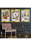 Textured Appearance White Flower 3 Piece Plexiglass Mirrored Painting - 4