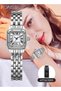 Womens Quartz Watch with Alloy Strap Small Square Roman Numerals Dial Waterproof Fashion Analog Wristwatch Gift for Ladies Silver