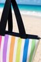 Galb Navy Blue Tr1 Colored Striped Denim Fabric Sole Beach Bag Selection - 6