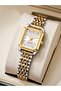 Luxury Classic Design Two Tone Silver Gold Metal Strap Rectangular Shape Women's Quartz Wristwatch - 5