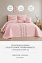 Lace Double Bedspread Quilted Pique Set Fiber Filled 4 Piece Light Powder - 3