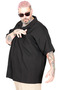 Mode XL Large Size Shirt with Lapel Collar and Long Sleeves U26385 Black - 5