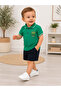 Baby Boy Polo Collar Shorts Set Red Navy Blue Summer 2-Piece Set - 2