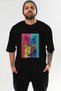 For the Love of Cats 67 Front Cat Printed Black Oversize T-Shirt 100% Cotton Unisex Cat Lover Premium Design - 2