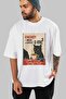 For the Sake of Cat Love 126 Front Cat Printed White Oversize T-Shirt 100% Cotton Unisex Cat Lover Premium Design - 7