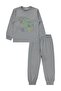 Car Printed Pajama Set for 2-5 Years Old - Gray - 3