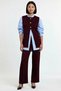 Women's Sleeveless Crew Neck Button Detailed Knitwear Vest Trousers Set Relaxed Fit Casual Modern Stylish - 4
