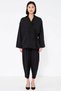 Women's Plus Size Double Breasted Blouse Trousers Set 100% Cotton Striped Woven Relaxed Fit Casual Modern - 4