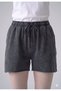 Anthracite Women's Acid Washed 100% Cotton Elastic Waist Mini Shorts with Drawstring Detail |   Knitted Fabric Relaxed Fit Daily Casual Summer Women's Shorts |   Basic Sports Shorts Skirt-Looking Underwear - 2