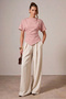 Women's Woven Fabric Boat Neck Asymmetrical Cut Waist Fitted Stylish Office Blouse - 2