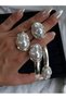 Steel Pearl Detailed Adjustable Women's Bracelet and Earring Set - 5