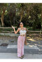Pink Linen Elastic Palazzo - 5