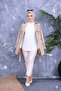 Women's Trench Coat with Belt and Button Detail, Waterproof Lining - 4