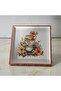 Floral Patterned Hand Painted Embossed Wooden Tea-Coffee Tray, Presentation Tray 20X20Cm - 2