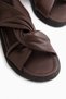 Jennie Genuine Leather Brown Cross-Strap Women's Sandals - 5