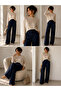 Women's Crepe Front-Washed Fabric Pleated Wide-Leg Trousers - 2