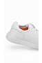 Men's White Floater Leather Sneaker Powder Genuine Leather Inner Lining Platform Casual Shoes - 2