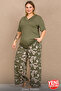 Large Size Women's Viscose Pajama Set Floral Patterned V-Neck Comfortable Fit Summer Home Wear 11057 - 5