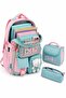 Korean Model Primary School School Bag Set of 3 Waterproof Backpack Lunch Bag Pencil Case - 2