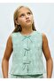 Girl's Printed Chiffon Sleeveless Blouse Green 6023
