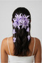 Lilac Flower Motif Dangling Hair Clip