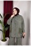 Great 100% Cotton Tencel Fabric Special Design Trouser Suit with Pocket Knit Detail - 4
