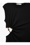 Bürümcük Fabric Textured Sleeveless Crew Neck Long Dress with Window Detail - 7