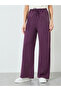 Purple Cotton Washed Wide Leg Joggers - 2