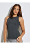 Grey Solid Basic Ribbed Casual Tank - 3
