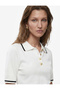 Striped Contrast Detailed Short Sleeve Buttoned Polo Collar Knitwear Sweater - 5