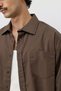 Linen Boxy Fit Crop Shirt Coffee - 2