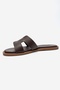 Biora Burgundy Genuine Leather Women's Slippers - 6