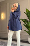 6536- Stylish and Comfortable Women's Hooded Shirt with Ruffle Detail and Soft Woven Fabric - 6
