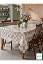 Tablecloth with Pvc Lace Appearance, Easy to Clean, Non-Slip, Liquid-Proof, Non-Perforated. Cream Pink - 4