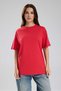 Kadın Oversıze Örme Kumaş Basıc T-Shirt