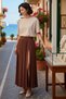 Women's Maxi Beach Skirt Slit a Line Cutout Knitted Viscose Elastane Unlined Comfortable Casual Modern Stylish - 2