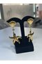 Luxury Gold Women's Earrings with Starfish and Shell Figures