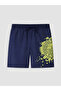 Two Mt Shop Quality Lcw Kids Navy Blue Printed Boys' Swimming Shorts - 2