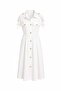 Apolete Lace-Up Belted Dress from the Shoulders Ecru - 5