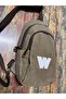 Canvas Brown Solid Color W Letter Embroidered Crossbody Chest Bag with Adjustable Strap for Daily Use - 2