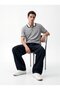Contrast Detailed Pique Gray T-Shirt